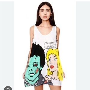 Graphic Tank Top with Monster Print